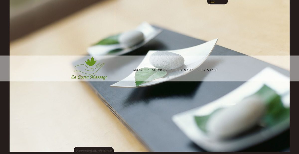 LaCosta Massage website homepage on a desktop screen, designed by Carey Enterprises